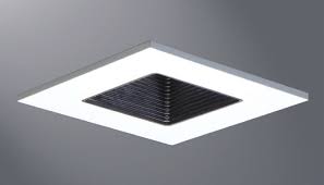 3″ Square Shower Light/Black Baffle, White Trim/50W MR16