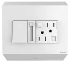 CONTROL BOX WITH PADDLE DIMMER AND 15A GFCI